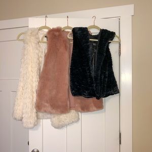 3 fur vests!🖤🤍💕